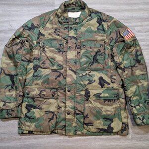 Denim Supply Ralph Lauren Men's XL Camo Military Puffer Jacket Flag Lightweight